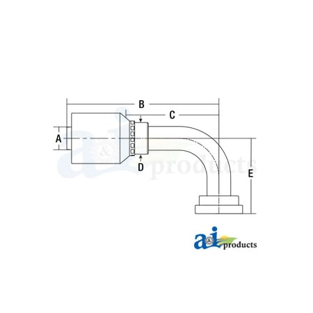 A & I Products HW-C61 Code 61 Flange Head - 90 Degree Elbow 6 x3 x2 A-C6190-12-12-W
